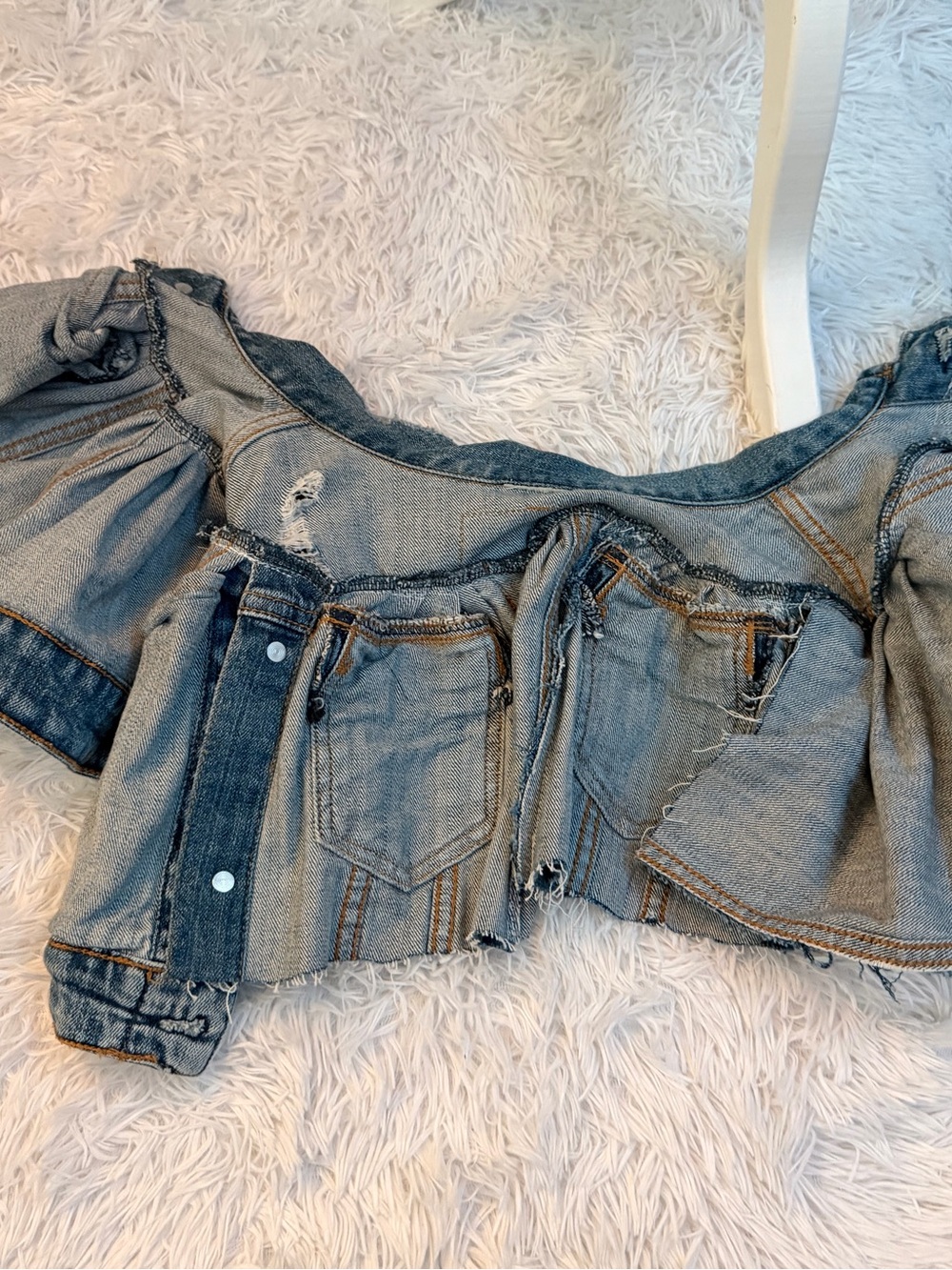 Custom made Ruffled Denim Cape - Picture 8 of 8
